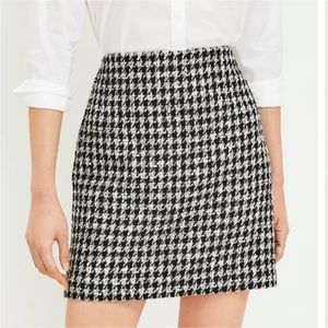 NWT Loft Shimmer Houndstooth Shift Skirt